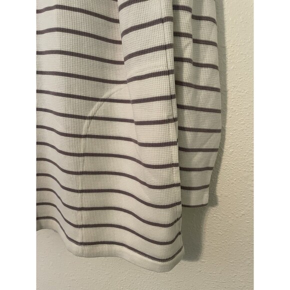 Max & Mia Stripe Waffle Knit Lounge Hoodie Womens Medium Sage Pullover - Picture 3 of 5